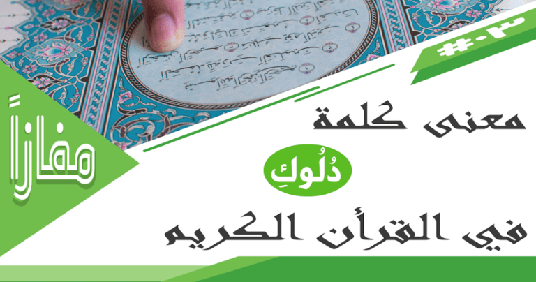 معنى كلمة دلوك في القرآن الكريم